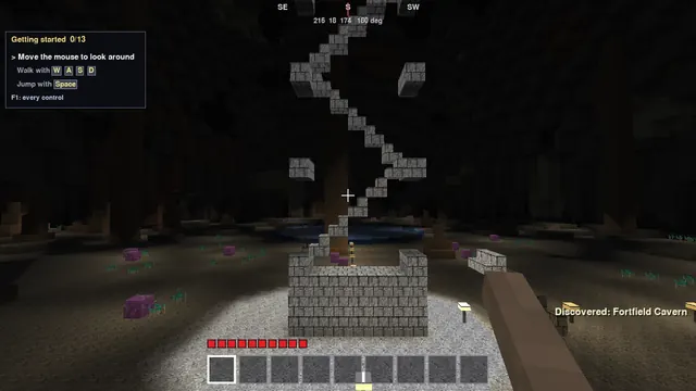 Underground: the deep is meshed only in a zone round the player that follows the tunnel.