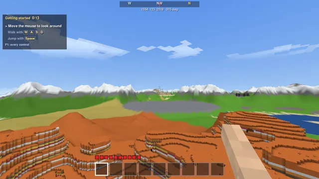 The far land: coarse tiles to the horizon in one draw, the pyramids' shapes sampled from their own programs.