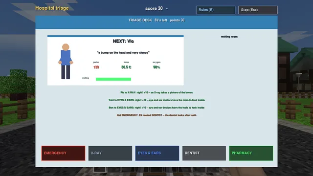 Hospital triage: the nurse's pulse, temperature and oxygen readings are real clues.